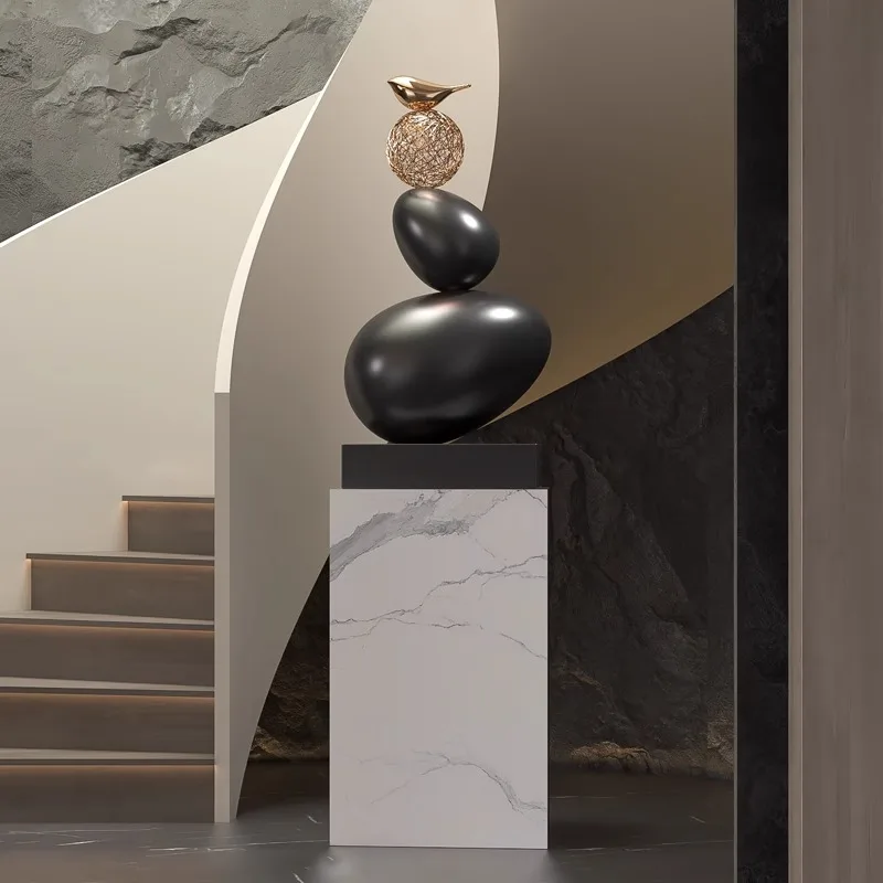 Times come and go, stone high-end ornaments, living room floor-to-ceiling large sculpture decorations