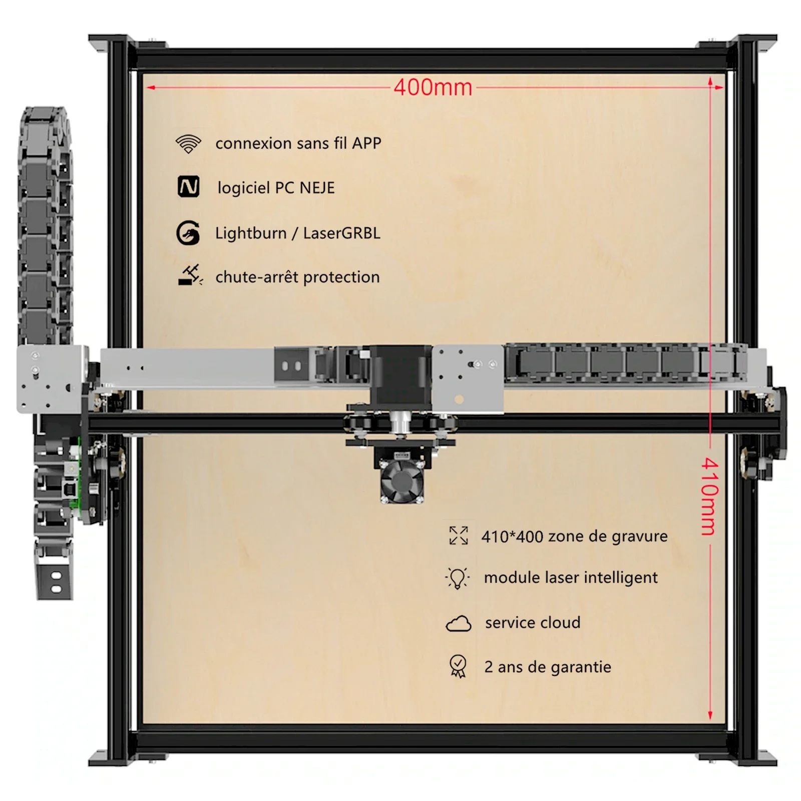 Chinese suppliers NEJE 3 Pro E40 100W  Engraving hine Built-in Air Assist System  engraver and Cutter