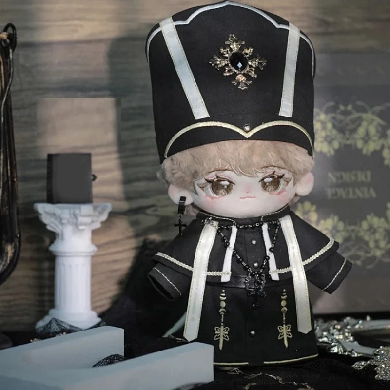 

Gothic Style Doll Clothes 20cm Cotton Doll Priest Robe with Hat Original Design Palace Gorgeous Plush Doll Clothes Accessory Set