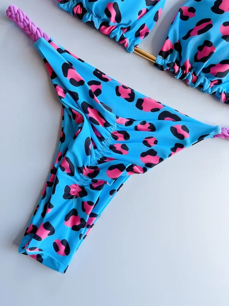 RUOTONGSEPT Sexy Swimsuit Women Braided rope Micro Bikinis 2024 New Swimsuit Leopard Print Brazilian Biquinis Beach Bathing Suit