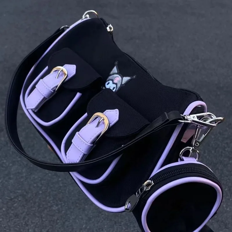 

Sweet Kuromi Anime Kawaii Sanrio Color Large Capacity Shoulder Bag Cute Cartoon Crossbody Storage Bag Lovely Gifts for Kids