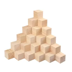 30-50mm Wooden Blocks for Crafts Unfinished Wood Cubes Natural Wooden Blocksfor Arts and Crafts and DIY Projects