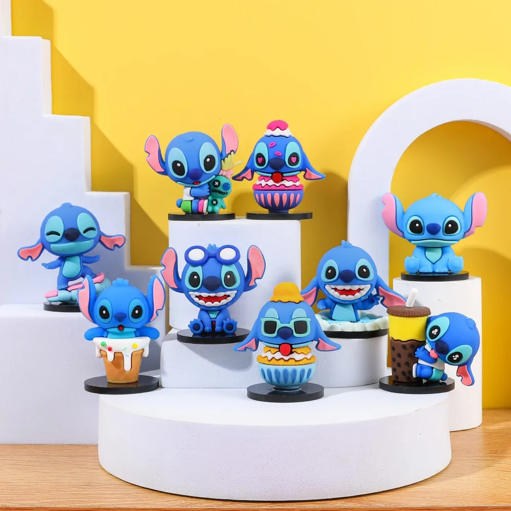 

9 Pcs/Set Stitch Action Figure- Cute Collectible Key for Bag, Keys, Decorative Desktop, Car Ornaments, Christmas Gifts