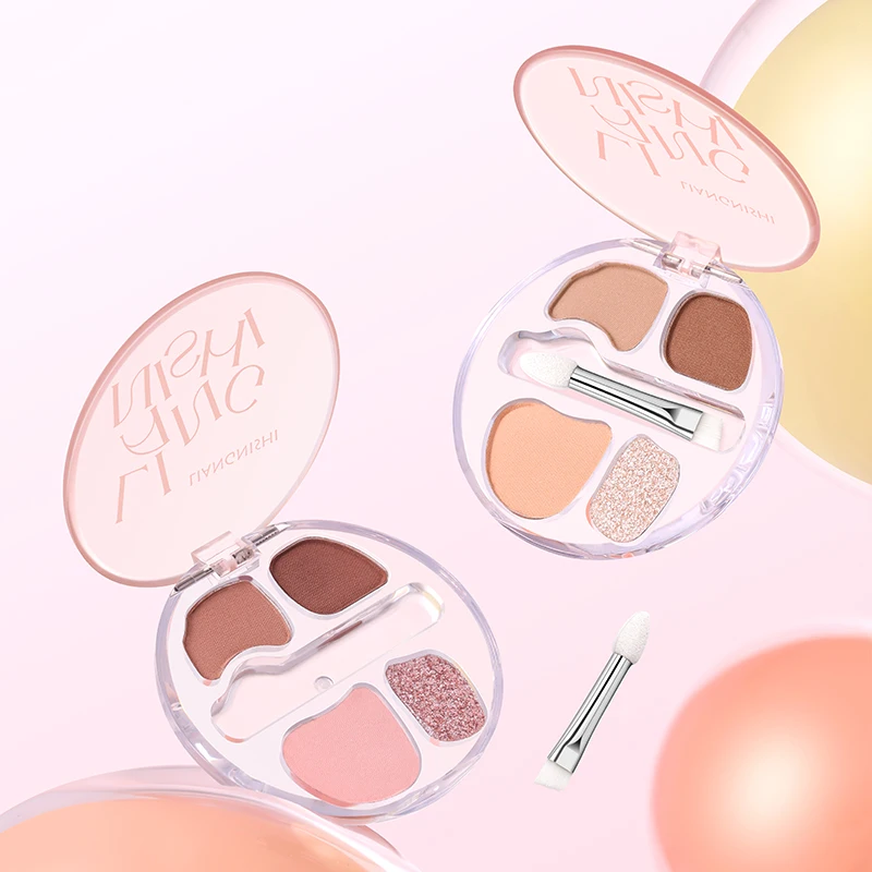 4色のアイシャドウプレート、防水性と耐汗性、大胆で明るいアイメイクを実現するさまざまな色が利用可能