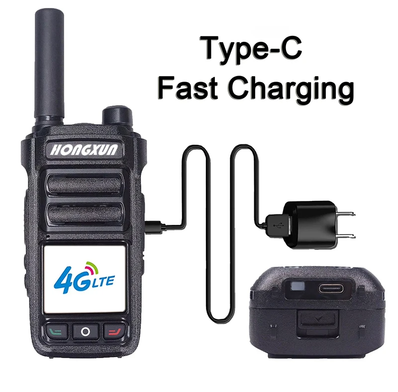 ZELLO Walkie Talkie HX-T72 4G POC 5000KM Bluetooth GPS SOS IPX68 Tela LCD Link sem fio anti-interferência