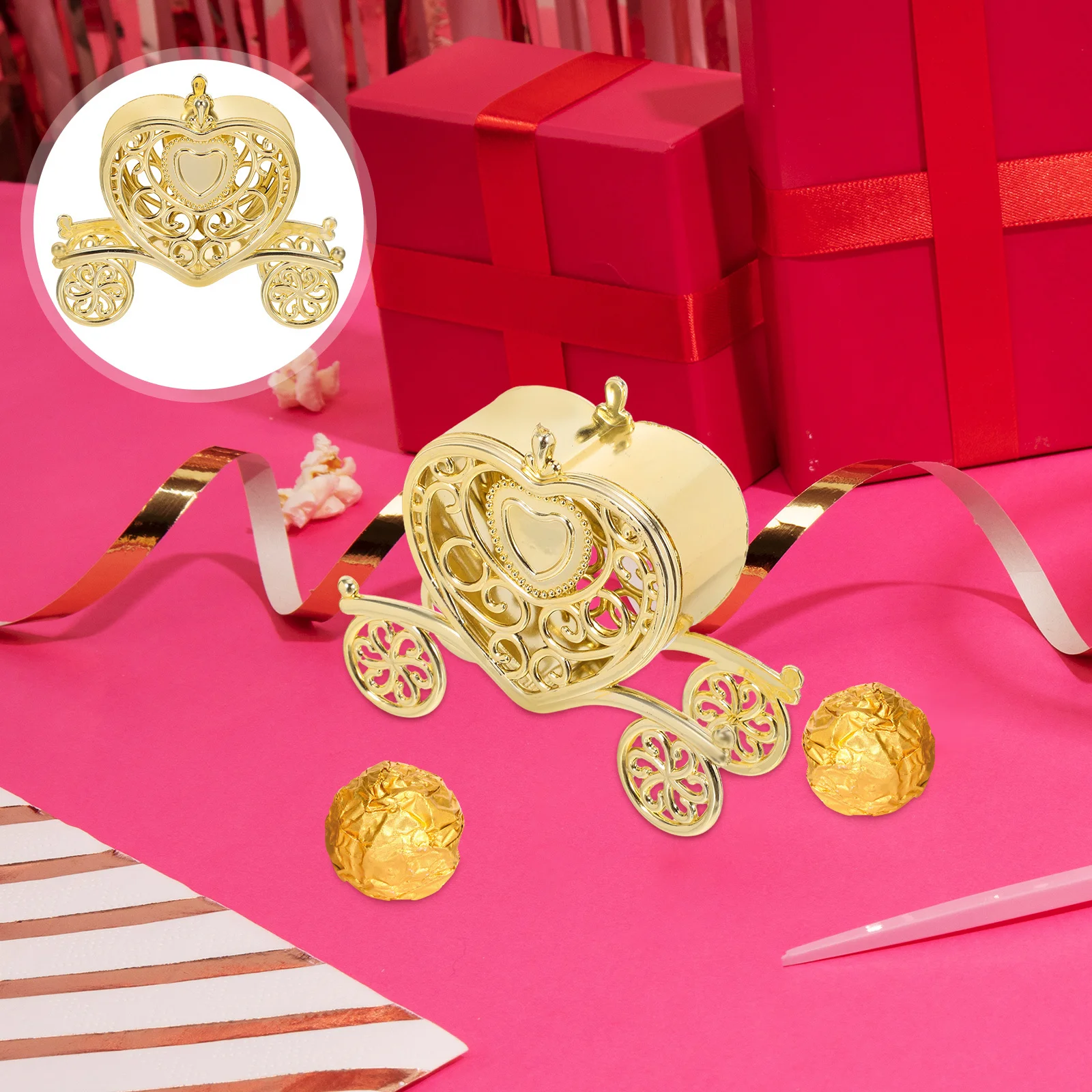 

6Pcs Heart Shaped Candy Box Light Delicate Treat Containers for Party Favors Wedding Bridal Shower Anniversary Goody Storage