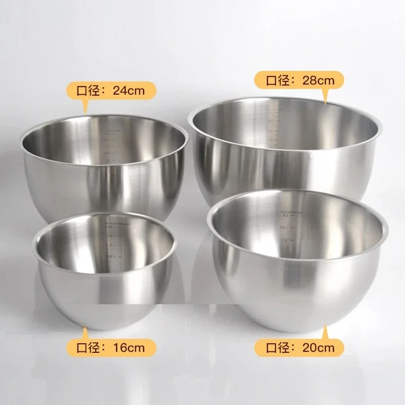 18/10 stainless steel cooking basin, Japanese-style household graduated basin, thickened mixing and basin