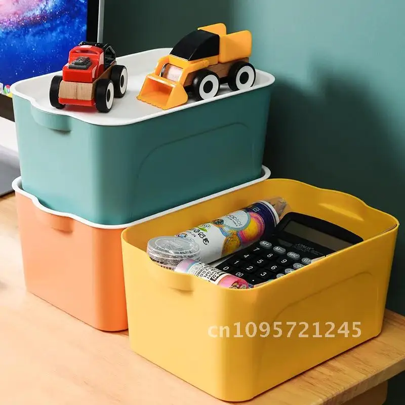 

Thicken Plastic Sundries Storage Box Toy Lid Wardrobe Home Desktop Dustproof Storage Baskets Clothes Organizers with Closet