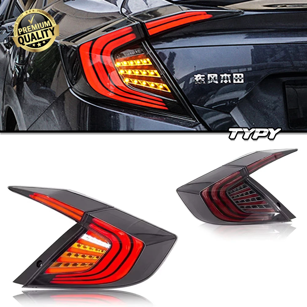 

TYPY Car Lights For Honda Civic 10th 2016-2020 DRL Rear Tail Lamps Sequential Turn Signal Auto Accessories