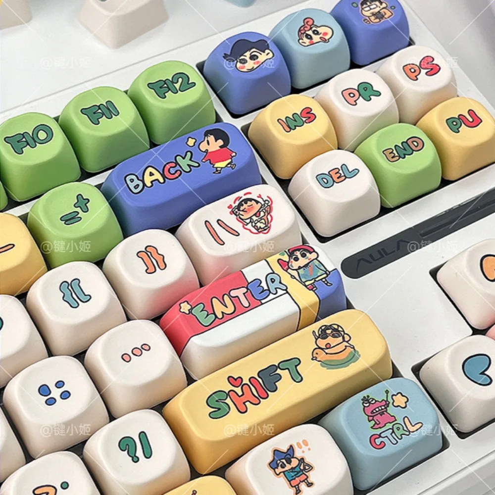 PBT Keycaps 145 Keys MOA Anime Small New Theme, Personalized Keycaps for Cherry MX 104/87/61 Mechanical Keyboard