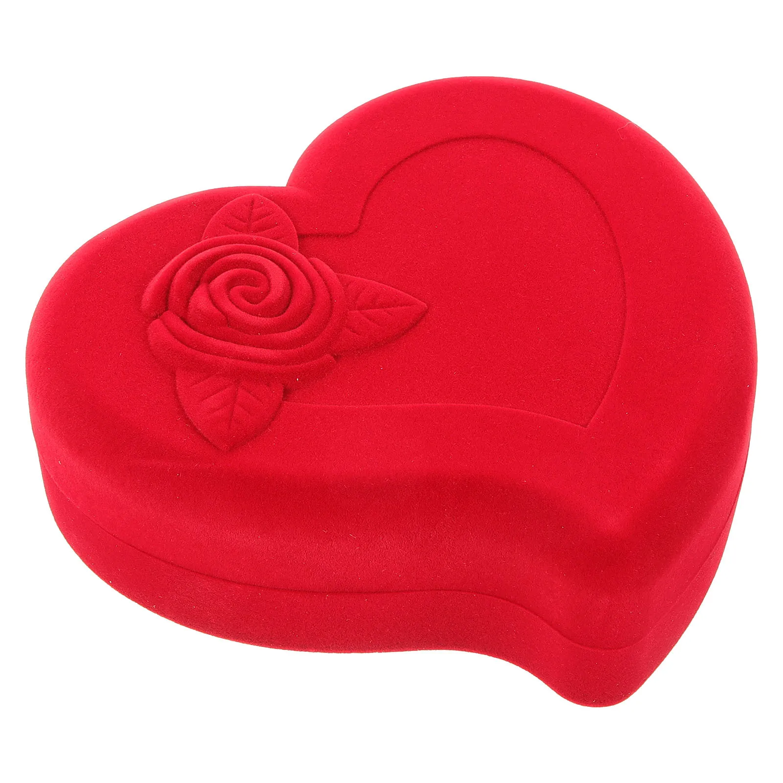 

Red Heart Jewelry Box Lightweight Portable Flannel Necklace Earrings Bracelet Storage Gift Wrap Container Jewelry Box