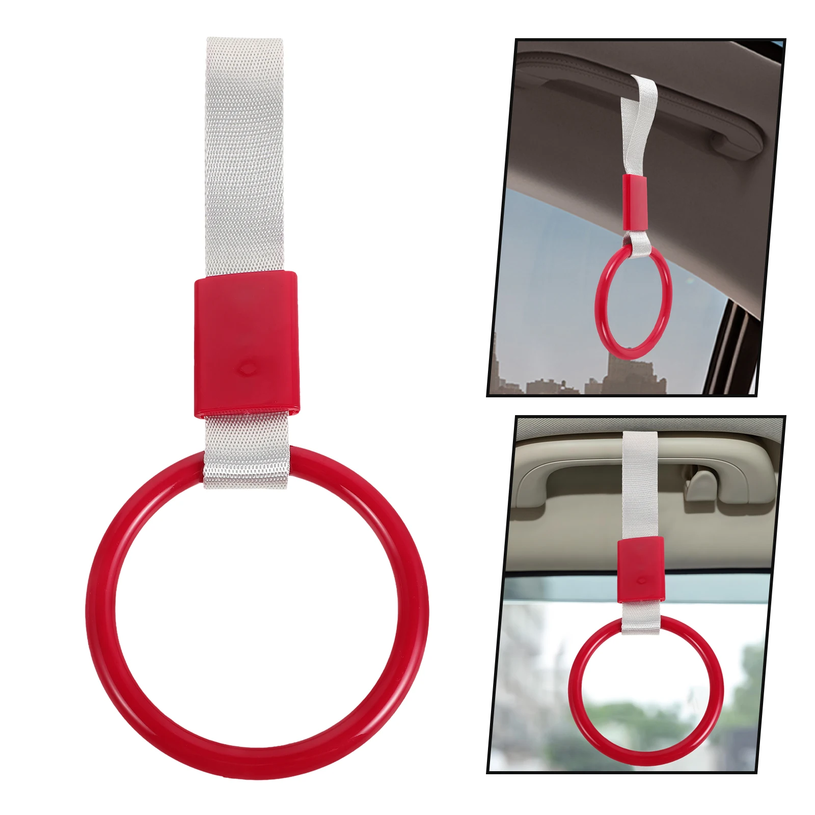 

Heavy Duty Round-Shaped Car Hand Strap Handle Warning Ring Durable Nylon Pull Ring For Vehicle Safety Anti-Static Bright Color