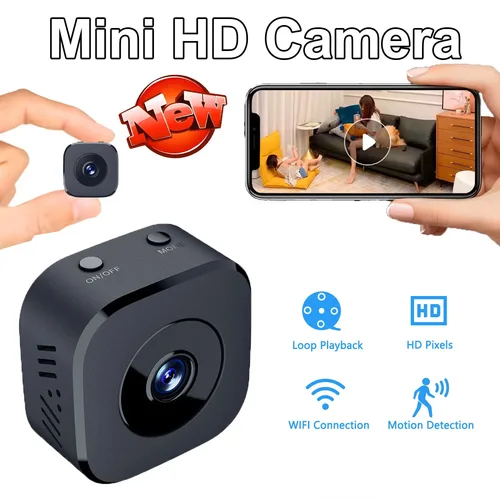 Cámara de seguridad HD Mini visión nocturna a todo Color Monitor WiFi de alta definición impermeable detección de movimiento vigilancia hogar inteligente