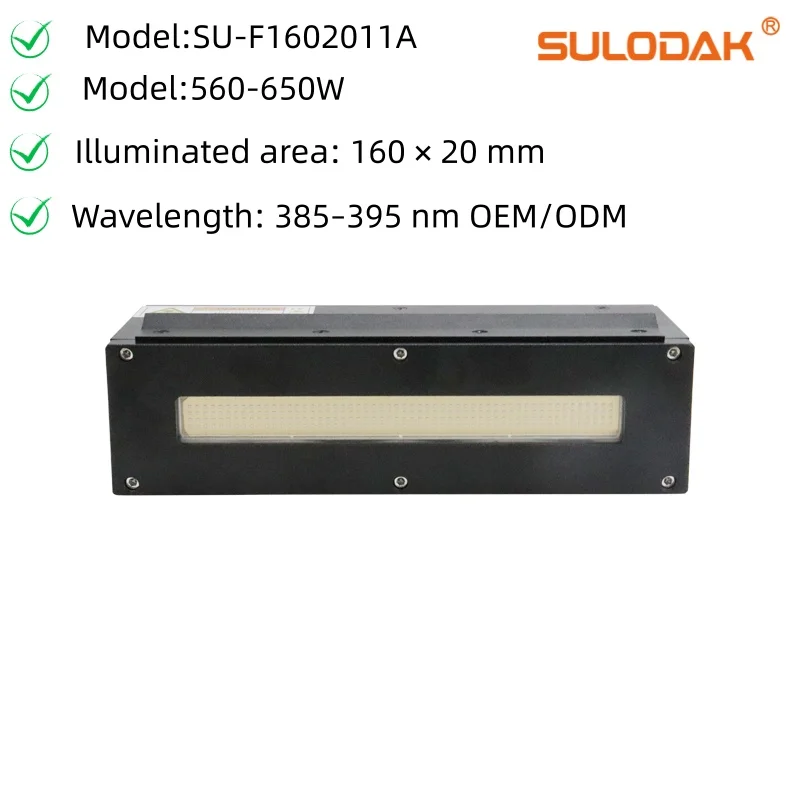 

FF16020 Air- Cooled 560-650W 395 NM Industrial Led Lamp Curing System For Ricoh G5 G6 Inkjet Pre-Curing