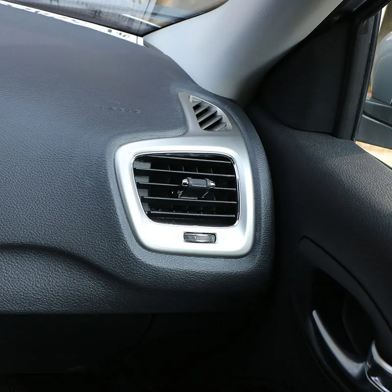Car AC Vent Cover for Jeep Compass 2017-2020 LHD Dashboard Air Conditioning Outlet Trim Decorative Sticker Interior Accessories