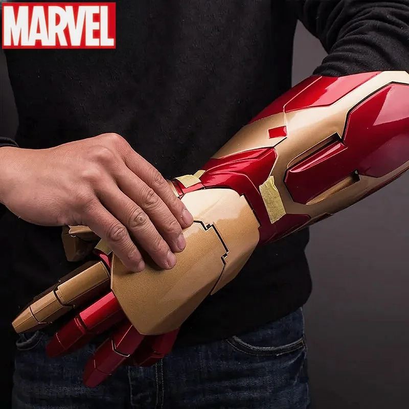 

New Mk42 1:1 Avengers Marvel Iron Man Glowing Arm Gloves Cosplay Performance Props Wearable Figure Toy Birthday Gift