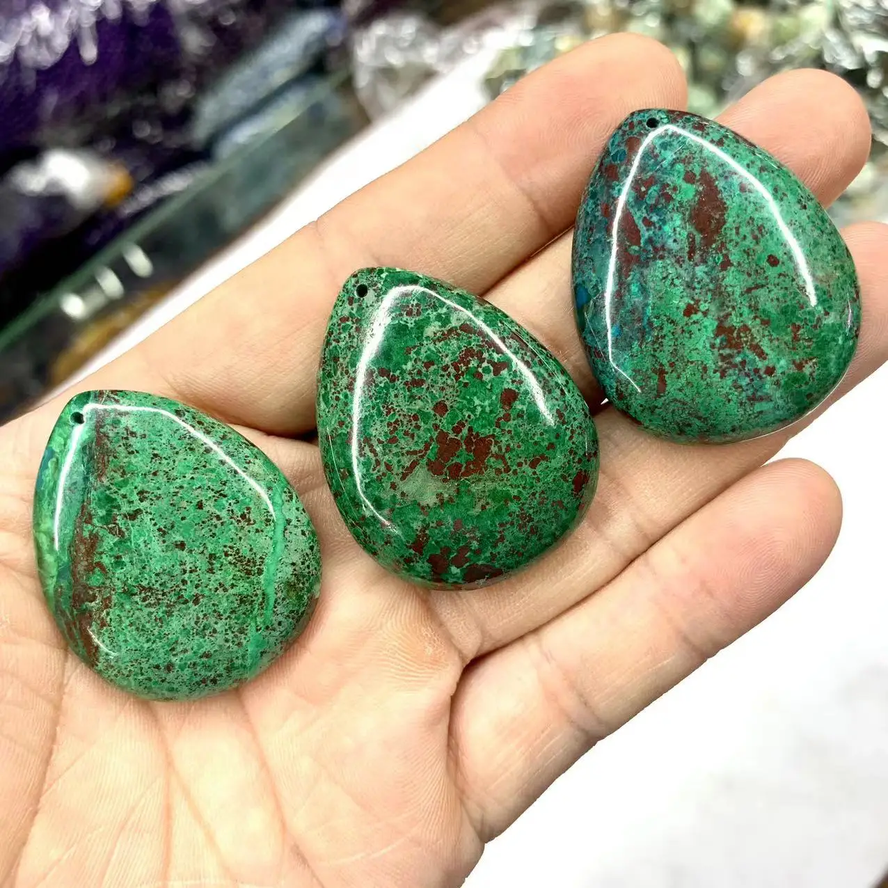 Natural Chrysocolla Stone Pendant Natural Gemstone Jewelry Free Necklace For Woman For Man For Gift Wholesale !