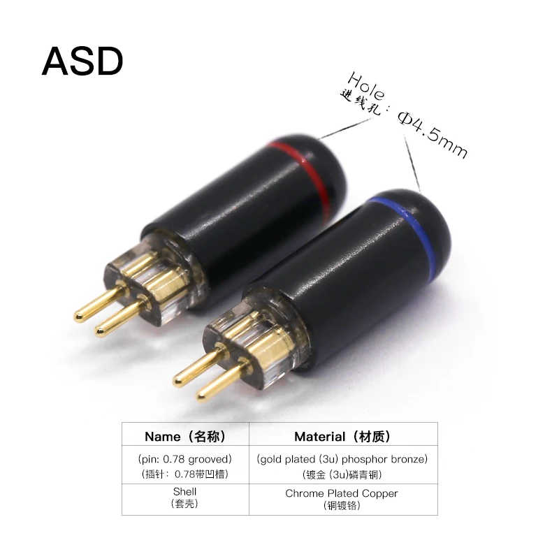 HAKUGEI ASD لتقوم بها بنفسك دبوس مخصص 0.78 Mmcx Qdc شقة 0.78 Ie200 Ie600 Ie900 A2DC N5005