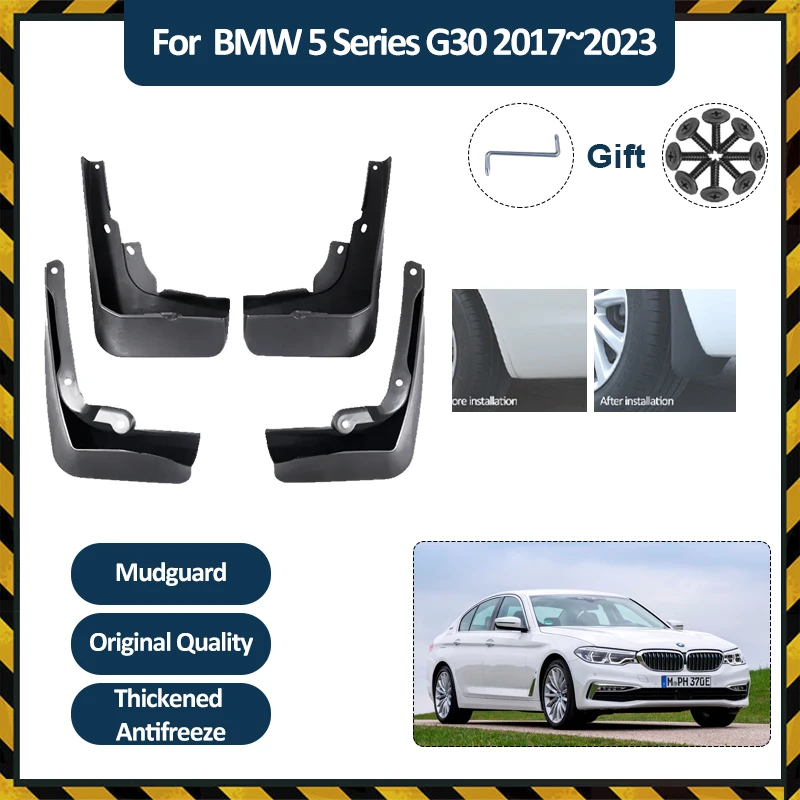 

4PCS For BMW 5 Series G30 2017~2023 Sedan Version Car Mudguard Antifreeze Mud Flap Splash Wheel Mudguard Mudflap Car Accessories