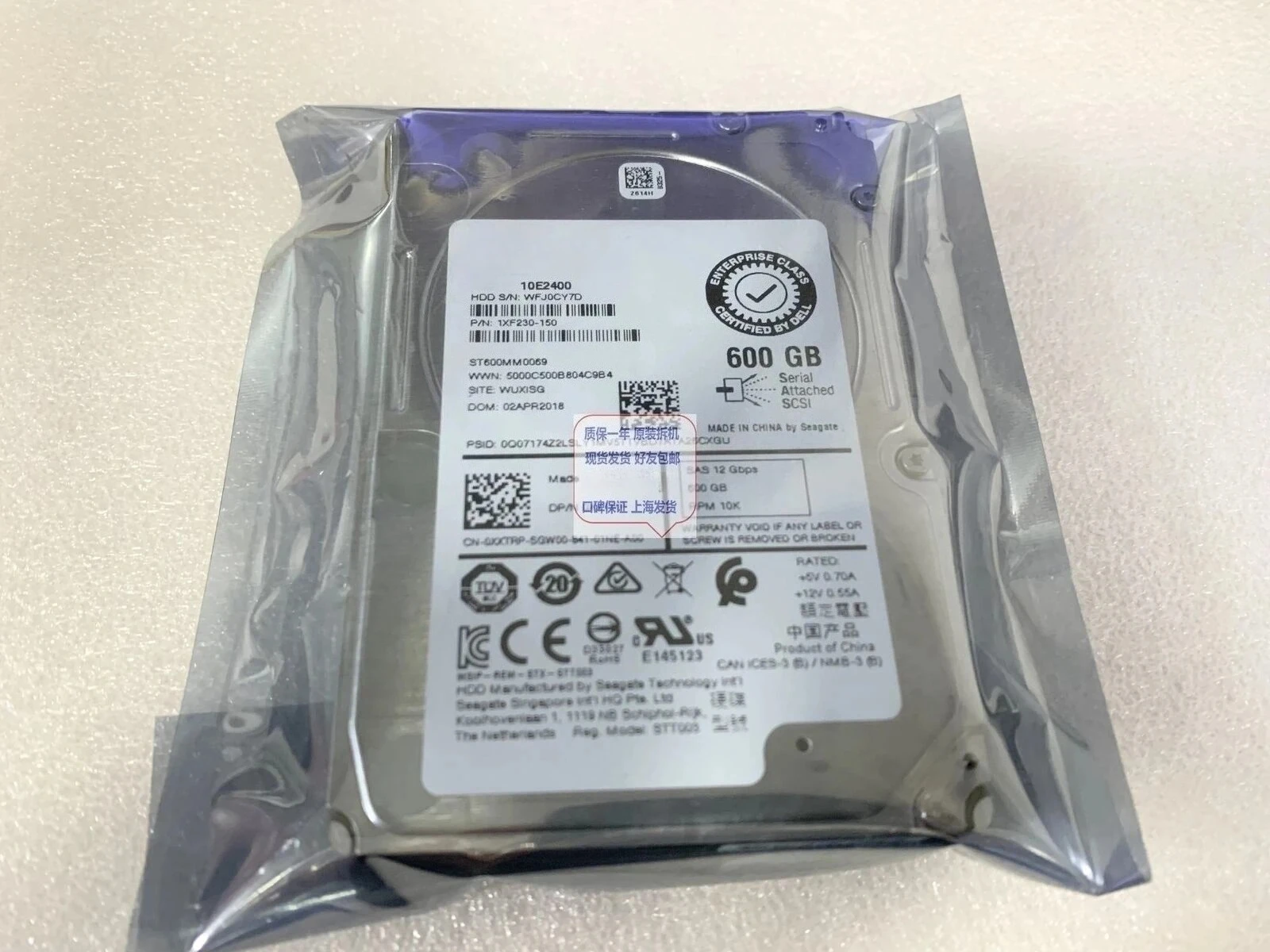 

Used 600G 10K 12GB 0XXTRP ST600MM0069 XXTRP