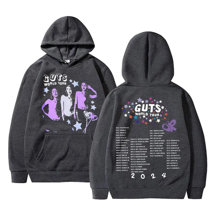 Vampire Guts 2024 World Tour Concert Hoodie Men Women Vintage Hip Hop Sweatshirt Unisex Casual Oversized Hoodies Y2K Streetwear