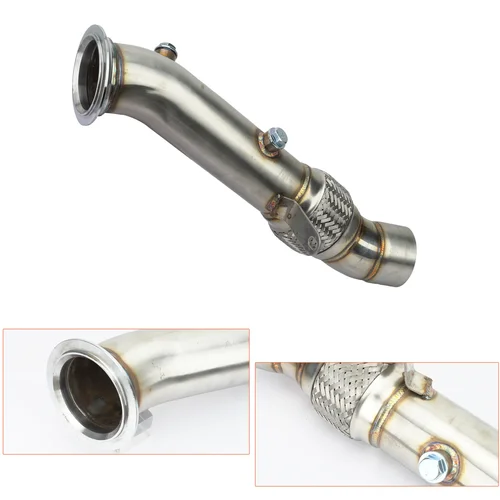 Imagen 1 del producto Tubo de escape sin gato N55 Turbo de 3,5 pulgadas para BMW 2010-2015 F01 F06 F07 F10 F11 F12 F13 535i GT 535ix 640i 740i tubo de bajada nuevo