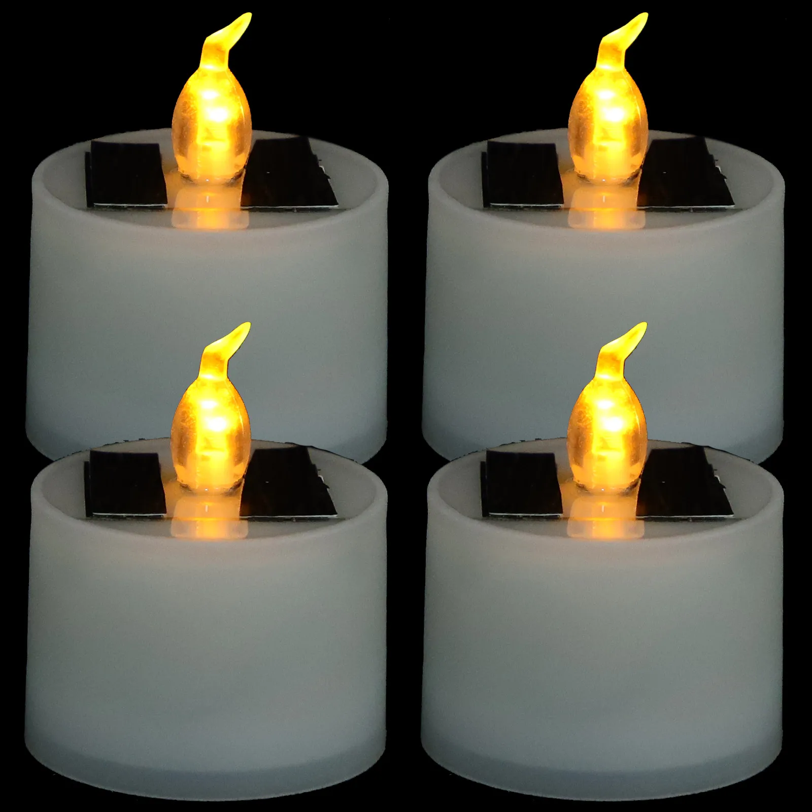 

4pcs Solar Light LED Tea Lights Flameless Wax Candles Garden Party Wedding Waterproof Acrylic Material Long Lasting