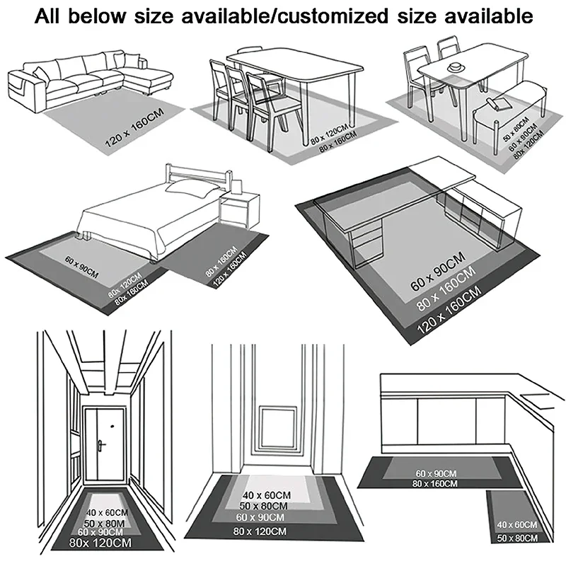 Persian Vintage Carpet Living Room Bedroom Mat Non-Slip Area Rugs Absorbent Boho Morocco Ethnic Rug Retro Bohemian Style Decor