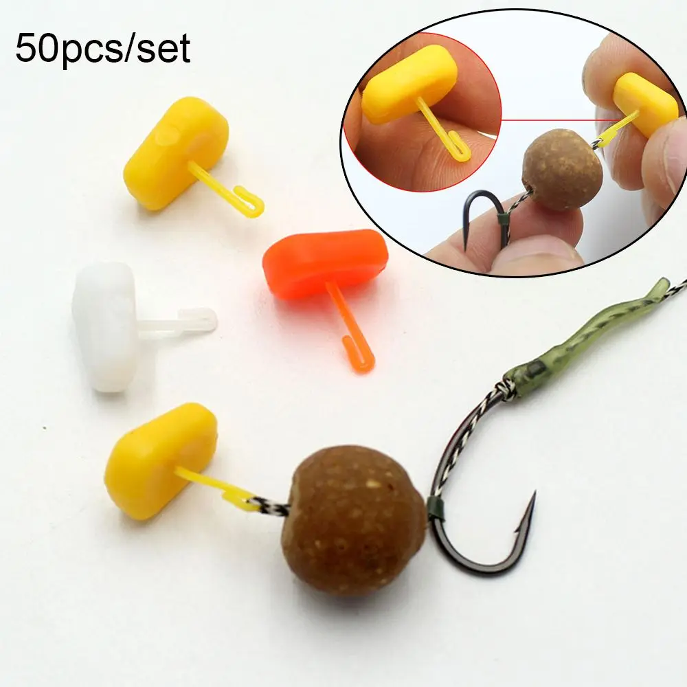 50PCS Carp Fishing Accessories Boilies Bait Stopper With Micro Fishing Hook Corn Bait Pop Up Hair Rig Stop Fishing Tackles
