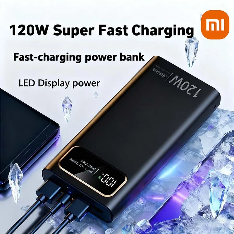Xiaomi 200000mAh قوة البنك 120W سوبر شحن سريع البطارية عالية السعة شاشة ديجيتال قوة البنك آيفون سامسونج هواوي