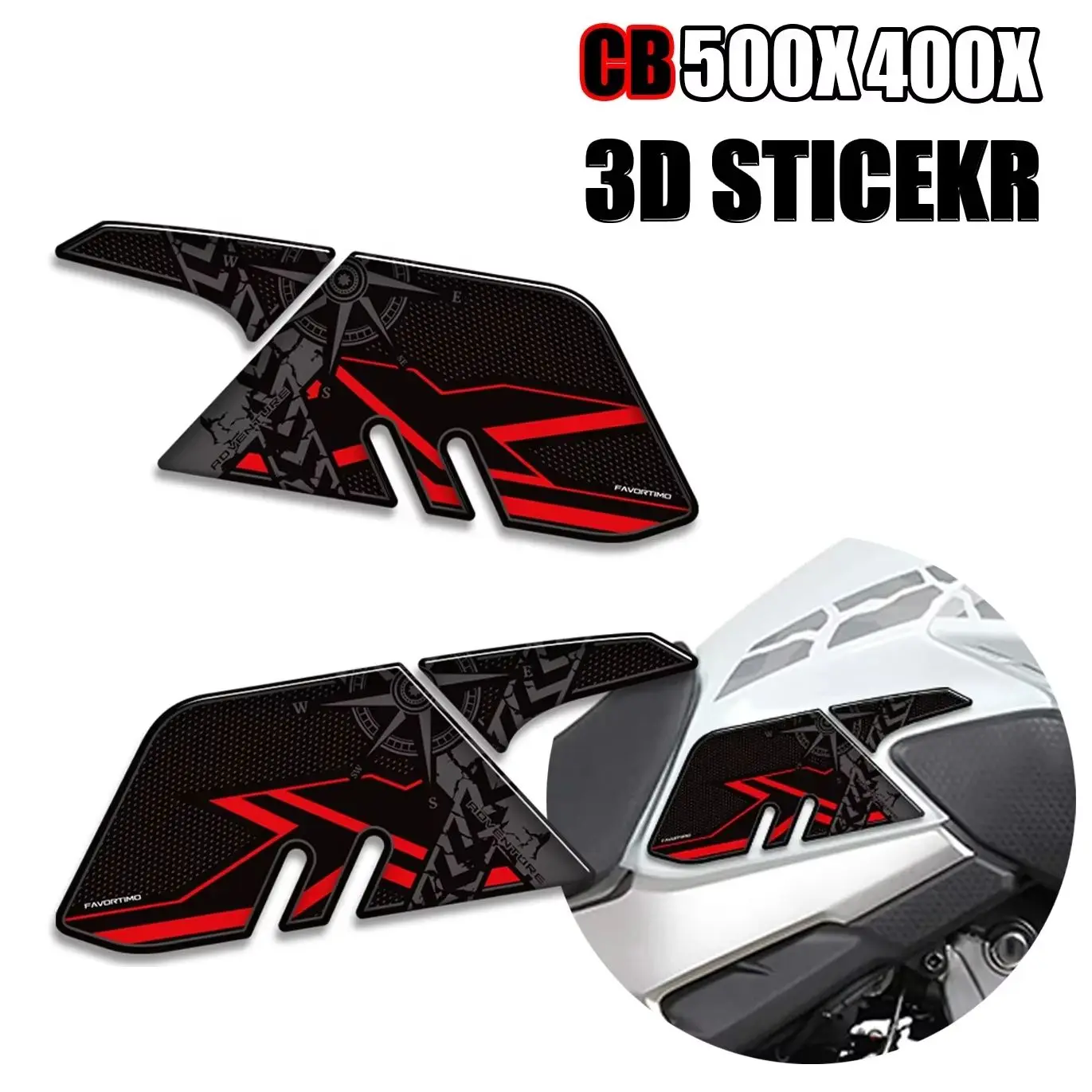 

FOR Honda CB 400 500 CB400 CB500 X 3D Adhesive Stickers Decals Tank Pad Side Grips Gas Fuel Oil Kit Knee Protector