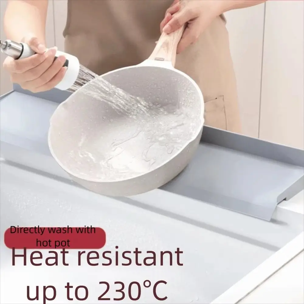 Non-Slip Sink Splash Guard Suction Cups Wide Coverage Countertop Water Baffle Optimized Height Flexible Silicone
