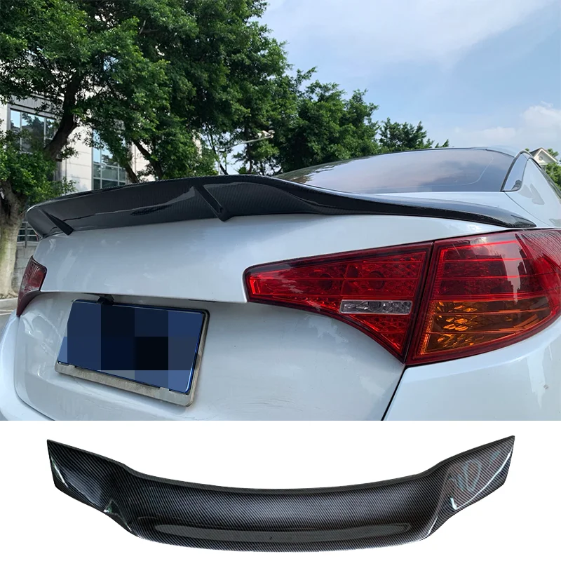 For Kia K5  Spoiler 2010 2011 2012 ABS/Unpainted Glossy Black Carbon Fiber Look Rear Wing R-type Spoiler Accessories