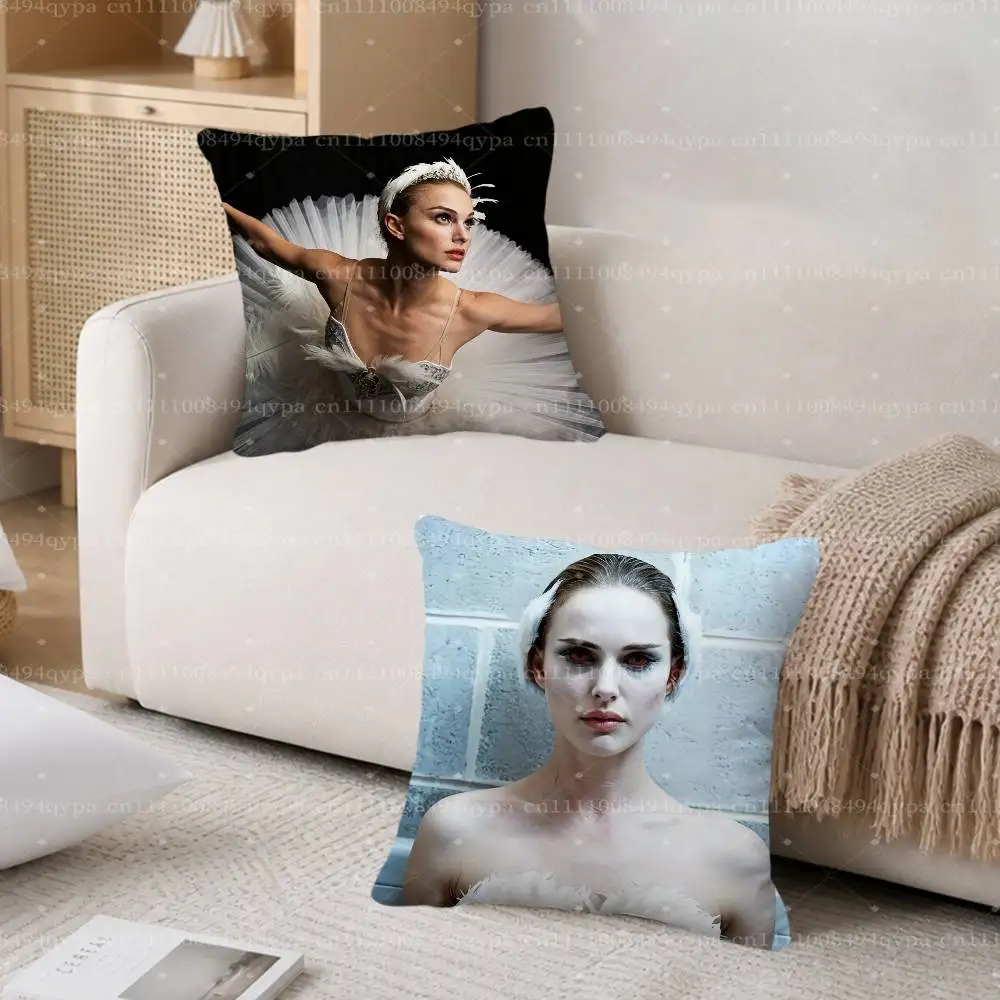 B-Black Swan Natalie Portman Pillowcase With Zipper Throw Pillow Cover Decorative Shams Cushion Covers for Bed Living Room Couch