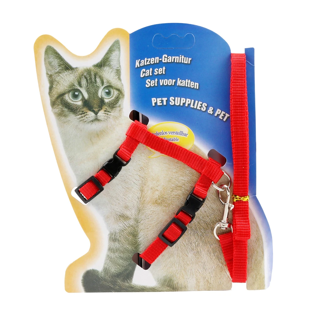 Escape Proof Cat Set of Harness and Lead -Soft Adjustable Nylon Leash Best for Kitten Rabbits Puppy Walking