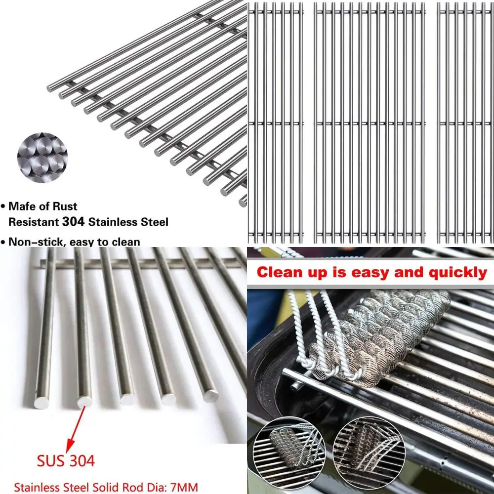 

3-Pack 16.9375 Stainless Steel Cooking Grids for Charbroil, Kenmore, and Thermos Grills