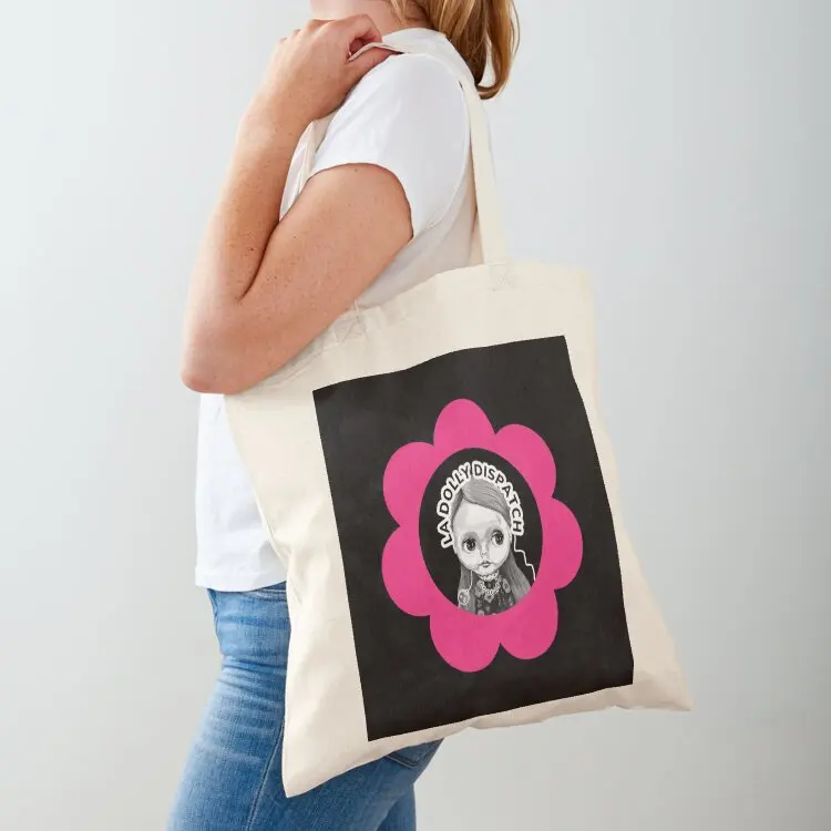 

La Dolly Dispatch Pink Flower Tote Bag shopper bag women canvas Women's shopper ecological bags personalized tote