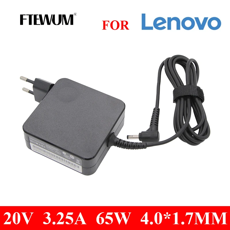 

FTEWUM EU AC Laptop Charger 20V 3.25A 65W 4.0*1.7mm For Lenovo IdeaPad 100-15 B50-10 YOGA 710 510-14ISK Notebook Power Adapter