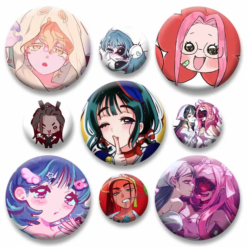 Alien Stage Button Pins on Backpack Accessories Cartoon Snap-in Brooches Mizi Sua Luka Hyuna Till Ivan Badge Jewelry Ornaments