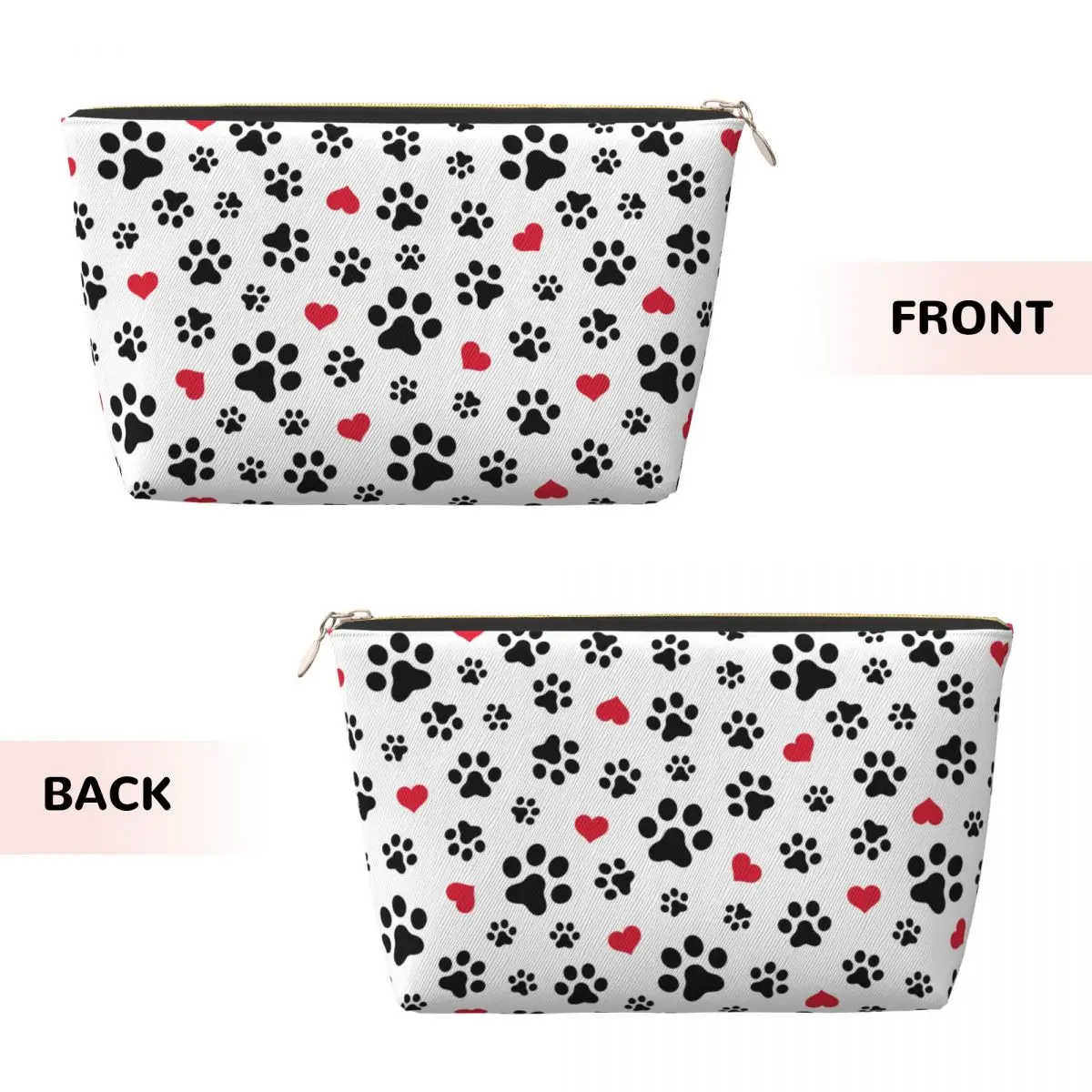 Custom Dog Paw Cat Heart Footprints Makeup Bag for Women Travel Cosmetic Organizer Fashion Storage Toiletry Bags