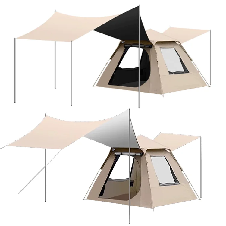 

Waterproof Modern Base Outdoor Camping Tent Portable Family Dome Extended Sunshade Canopy Easy Setup Shelter Hiking Picnic UV