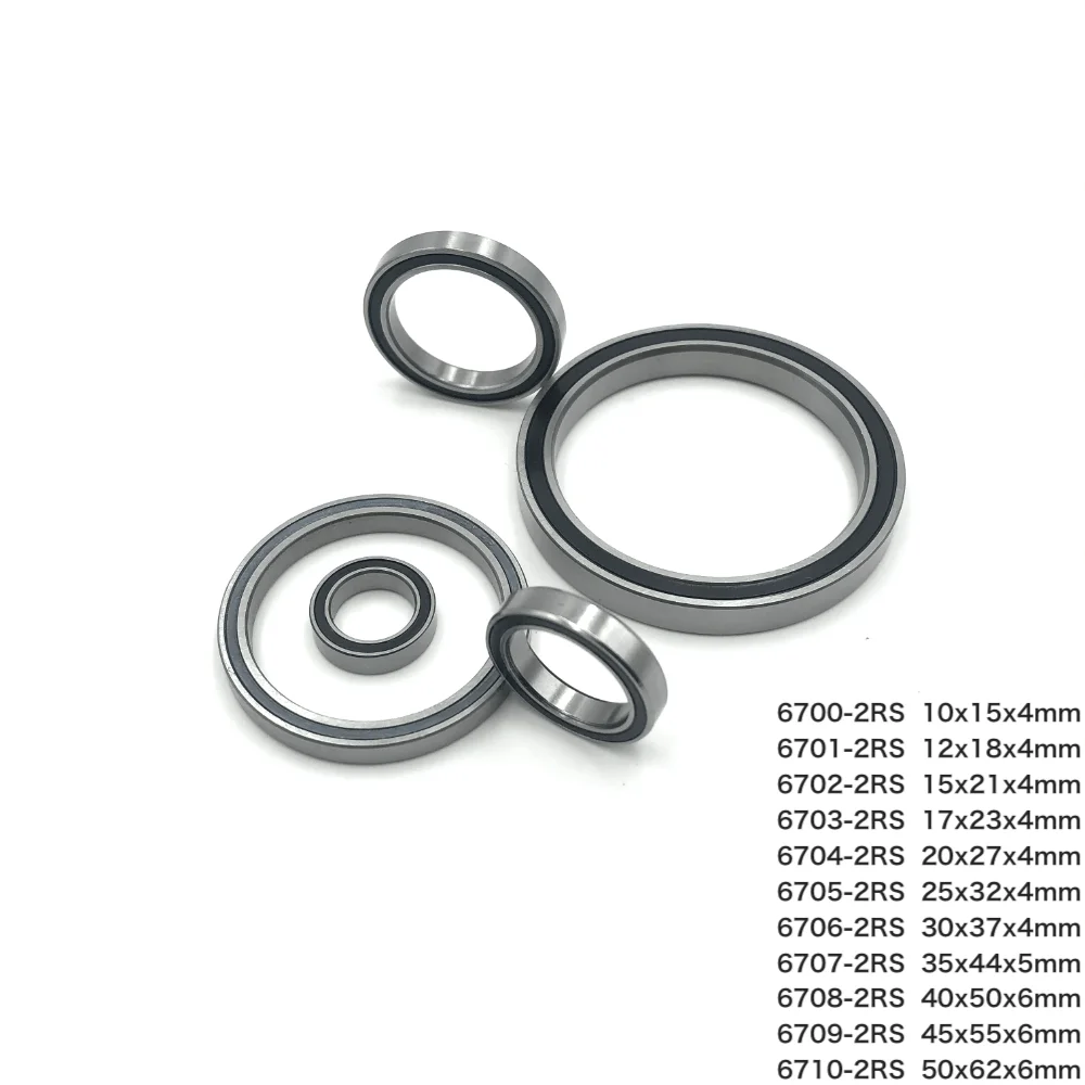 

20-50pc/Lot 6700-2RS , 6701-2RS , 6702-2RS , 6703-2RS , 6704-2RS , 6705-2RS Rubber Thin Wall Deep Groove Ball Miniature Bearing