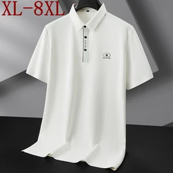 8XL 7XL 6XL 2024 New Summer England Style Polo Shirt Men Tops High End Luxury Mens Polos Shirts Fashion Loose Male Clothing