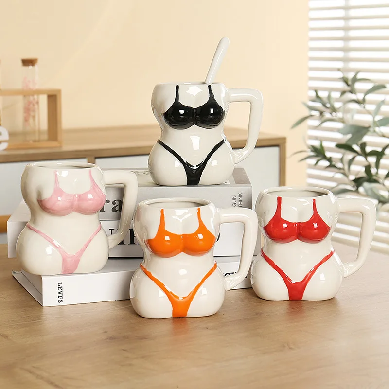 Bikini Ceramic 380ML Creative Human Art Cup Office Milk Coffee Drinking Cup Living Room Coffee Table Decoration Mug