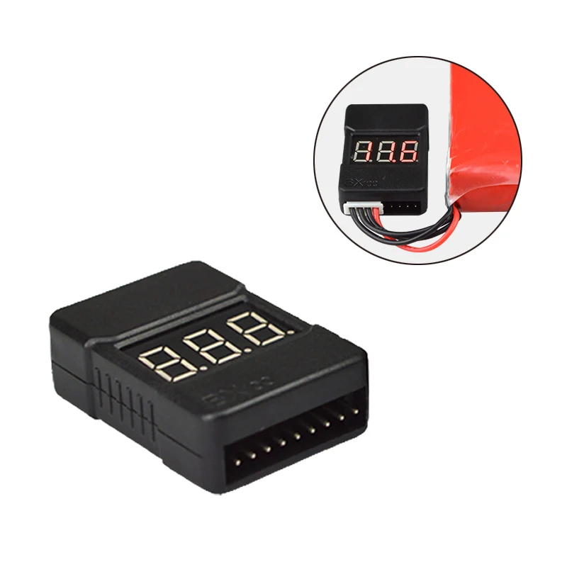 2pcs Bx100 1-8s Lipo Battery Voltage Tester/low Voltage Buzzer Alarm/battery Voltage Detector With Dual Speakers Power Display