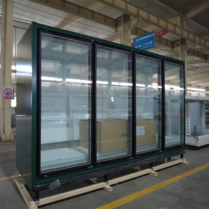 السوبر ماركت المعدات التجارية درجة حرارة منخفضة تستقيم خزانة عرض مبردة الفريزر