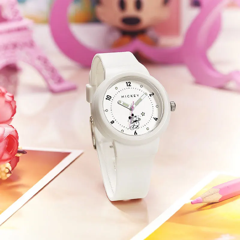 Imagem -02 - Relógio de Pulso Disney Mickey Mouse para Meninas Japão Quartzo Dial dos Desenhos Animados Impermeável Relógio para Jovem Senhora Crianças Estudante Relógio de Pulso Luminoso