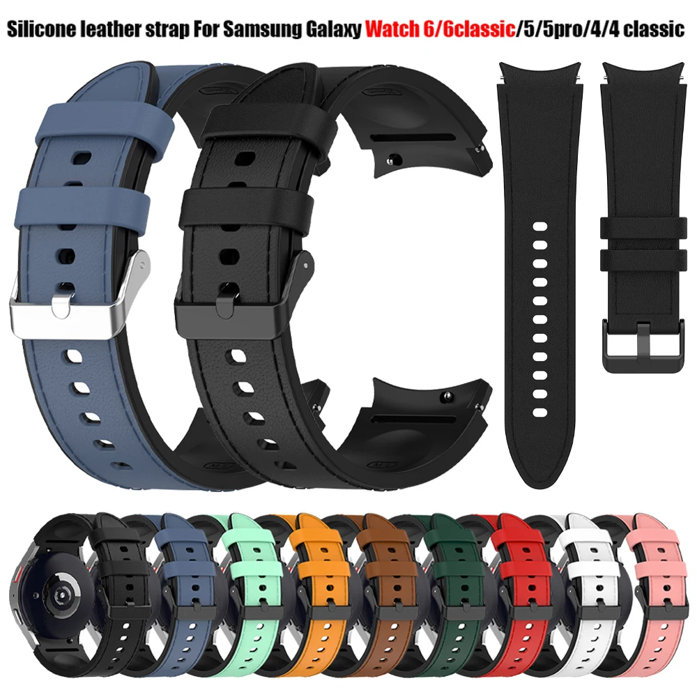 Für Samsung Galaxy Uhr 6 5 Pro 40mm 44mm Ersatz band Uhr 6 4 klassische 47 43mm 46mm Armband Gürtel Leder Silikon bänder