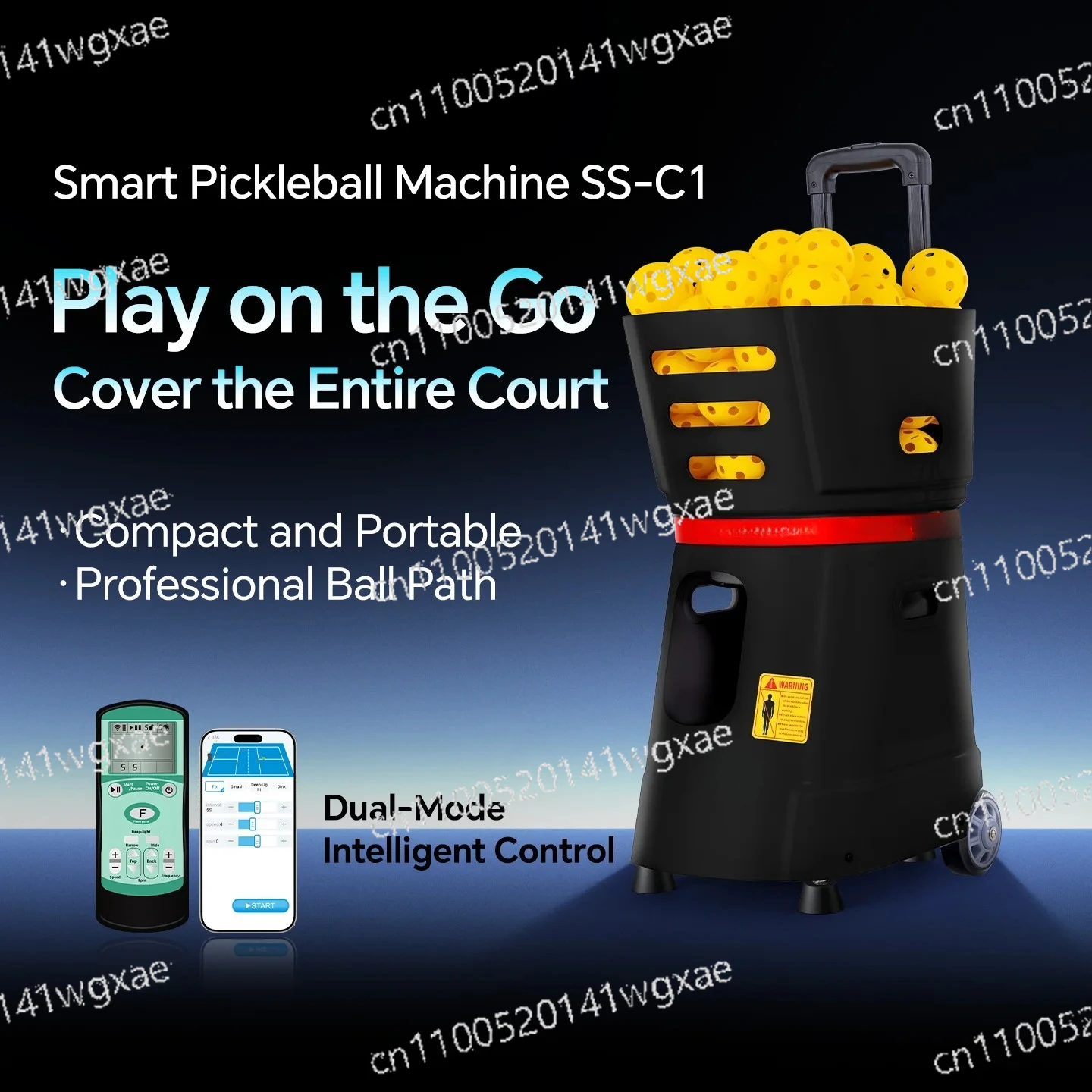 

Automatic Pickleball Ball Machine with Adjustable Speed & Angle Training Equipment