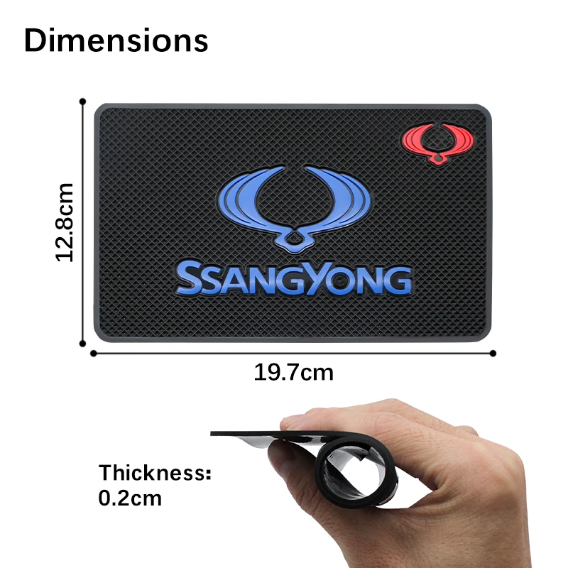 Car Universal Dashboard Non Slip Pad Phone Storage Anti-skid Mat For Ssangyong Korando Kyron Musso Rexton Tivoli Actyon Turismo